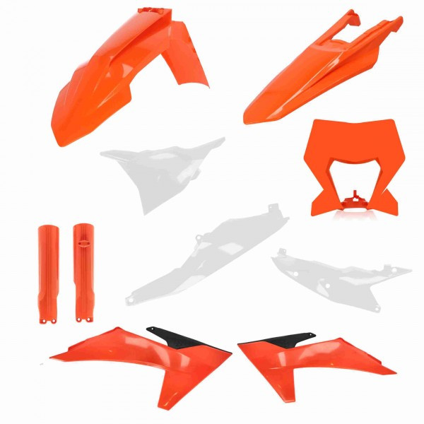 Image of Acerbis komplett full idomszett EXC 250/300 TBI 2024 - narancs-fehér