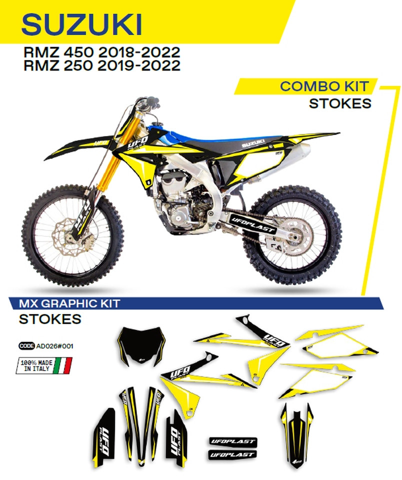 Image of Ufo komplett matrica szett, Suzuki RMZ 250 '19-'22; RMZ 450 '18-'22