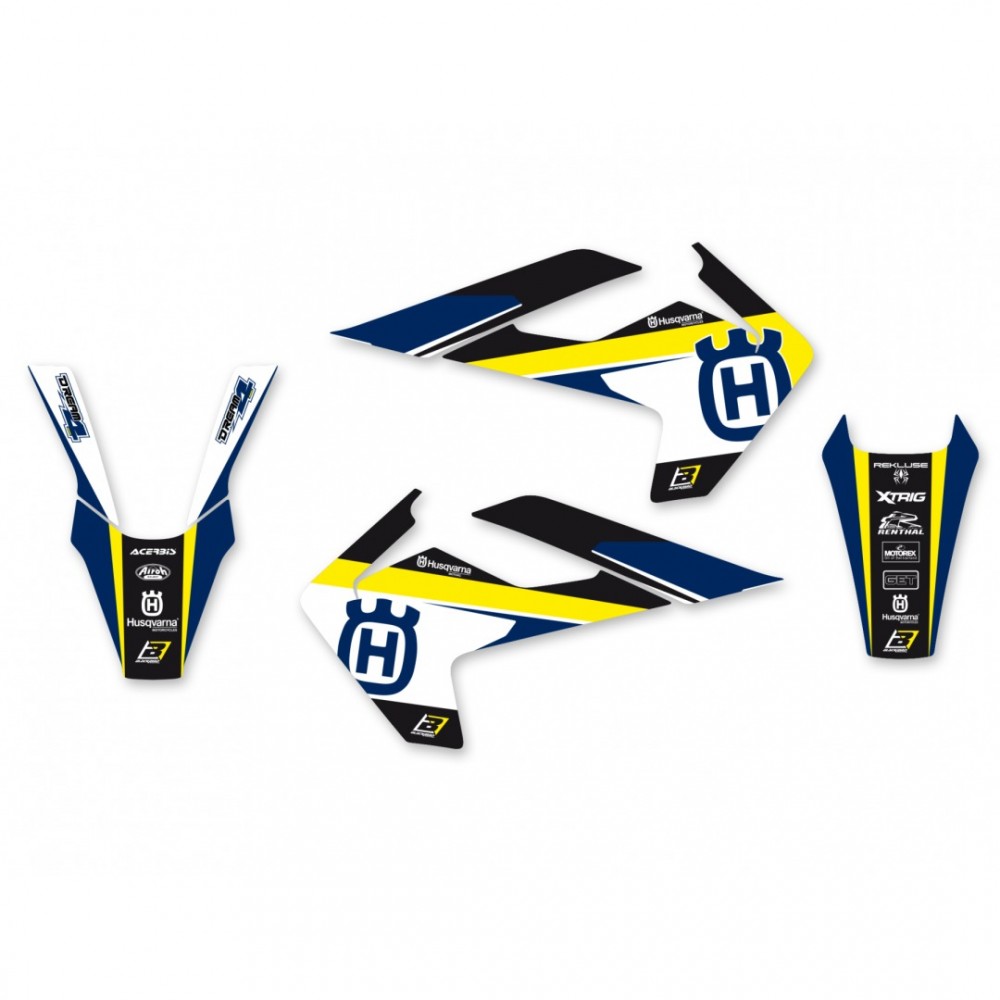 Image of BLACKBIRD matrica szett HUSQVARNA FC/TC '16-'18, TE/FE '17-'19 kék-sárga