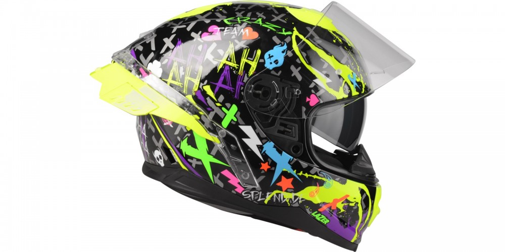 Image of Lazer RAFALE SR CRAZY bukósisak, FEKETE / PURPLE / FLUO GREEN