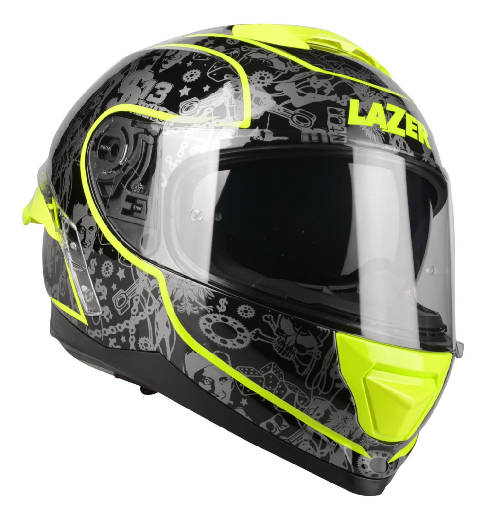 Image of Lazer RAFALE SR S13 bukósisak, FEKETE / SZÜRKE / FLUO ZÖLD / MATT