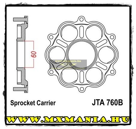 Image of JT Sprockets hátsó lánckerék adapter, 760B